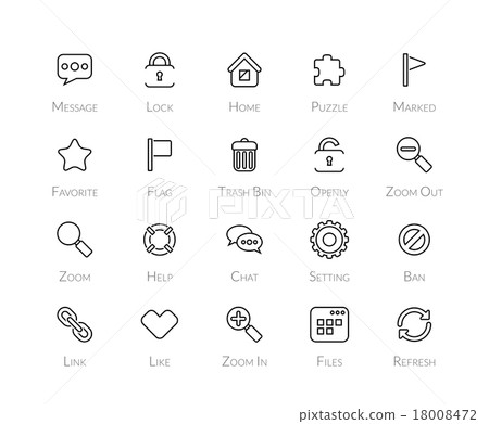 Outline icons thin flat design, modern line stroke 18008472