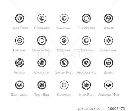 Outline icons thin flat design, modern line stroke Outline icons thin flat design, modern line stroke 18008473