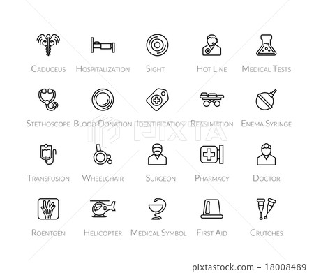 Outline icons thin flat design, modern line stroke Outline icons thin flat design, modern line stroke 18008489