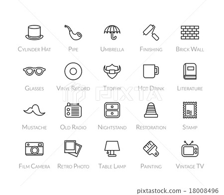 Outline icons thin flat design, modern line stroke 18008496