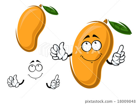 Yellow ripe cartoon mango fruit - Stock Illustration [18009848] - PIXTA