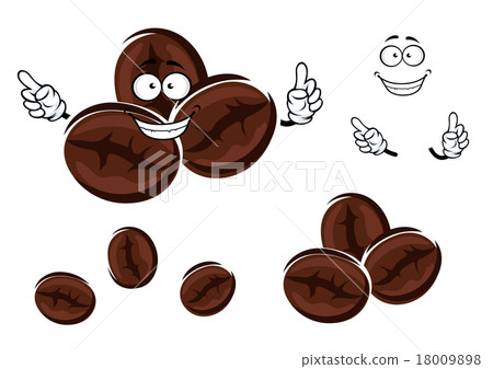 Happy brown coffee beans character 18009898