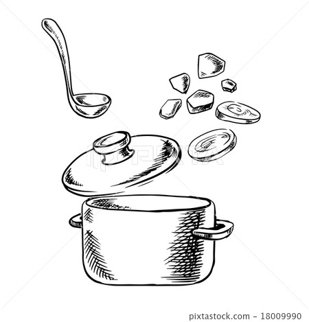 Cooking process of soup with vegetables Cooking process of soup with vegetables 18009990