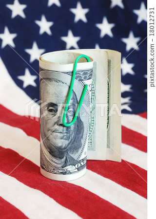 dollars and flag 18012731