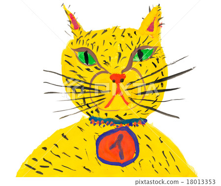 cat champion. child drawing 18013353