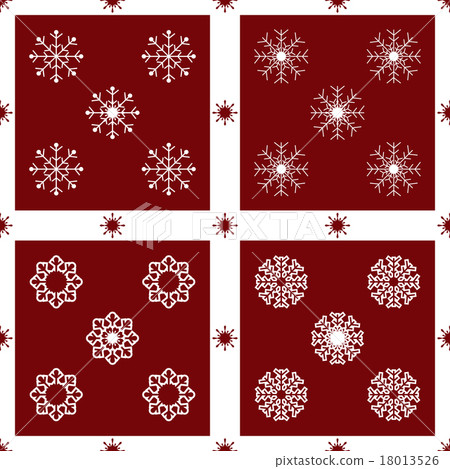 Christmas snowflakes on red background seamless - Stock Illustration ...