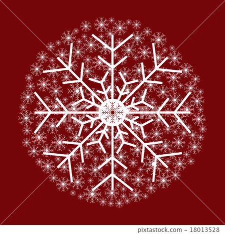 Christmas snowflakes on red background - Stock Illustration [18013528 ...