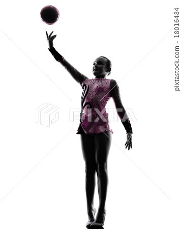 Rhythmic Gymnastics  little girl silhouette 18016484