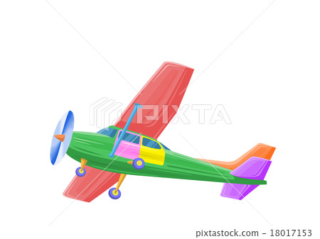 Illustration of a compact propeller plane drawn colorfully 18017153