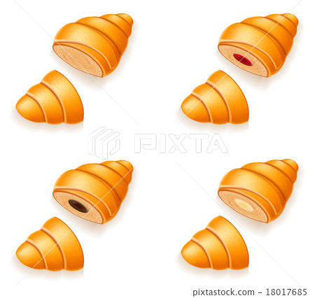 set icons of fresh crispy croissants set icons of fresh crispy croissants 18017685