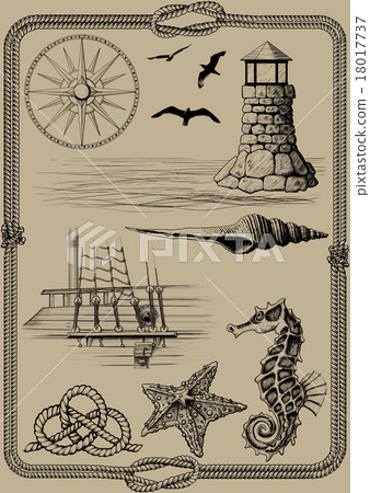 Marine set of attributes 18017737