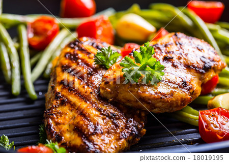 Stock Photo: Grilled chicken breast in different variations