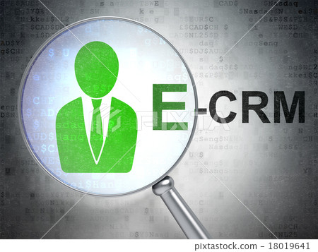 Finance concept: Business Man and E-CRM with 18019641