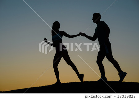 Guy and girl holding hands. Guy and girl holding hands. 18019822