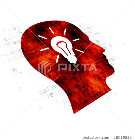 Marketing concept: Head With Light Bulb on Digital Marketing concept: Head With Light Bulb on Digital 18019823
