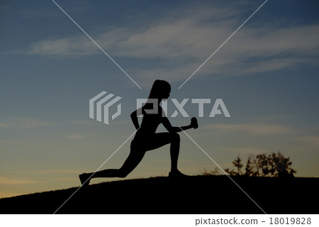 Girl engaged in sports on the nature. Girl engaged in sports on the nature. 18019828