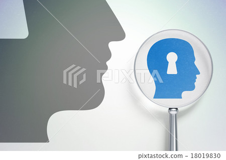 Marketing concept: Head With Keyhole with optical Marketing concept: Head With Keyhole with optical 18019830