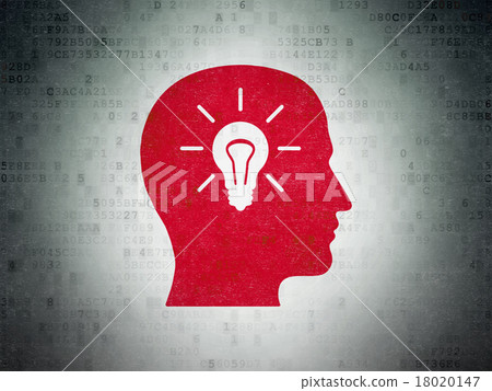 Education concept: Head With Light Bulb on Digital Education concept: Head With Light Bulb on Digital 18020147