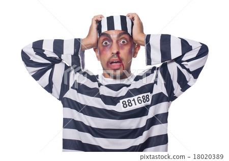 Prisoner with bad bruises on white 18020389
