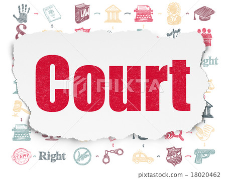 Law concept: Court on Torn Paper background 18020462
