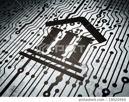 Law concept: circuit board with Courthouse 18020468