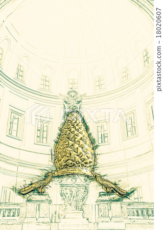 The Fontana della Pigna (The Pine cone fountain The Fontana della Pigna (The Pine cone fountain 18020607