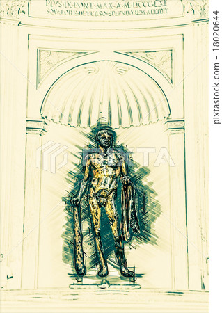 Hercules of the Theatre of Pompey in Vatican 18020644