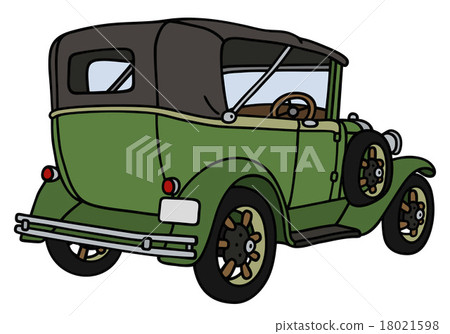 Vintage green convertible - Stock Illustration [18021598] - PIXTA