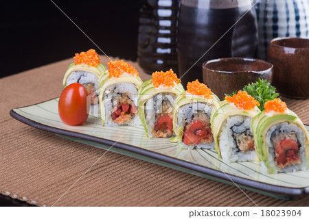 japanese cuisine. sushi on the background japanese cuisine. sushi on the background 18023904