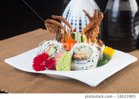 japanese cuisine. sushi on the background japanese cuisine. sushi on the background 18023905