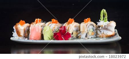 japanese cuisine. sushi on the background japanese cuisine. sushi on the background 18023972