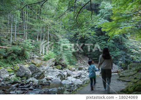 在Nabari紅眼徒步旅行的父母子女Shogaki 8落在三重縣 在Nabari紅眼徒步旅行的父母子女Shogaki 8落在三重縣 18024069