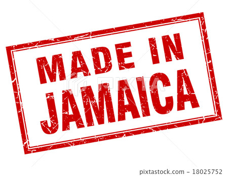 Jamaica red square grunge made in stamp Jamaica red square grunge made in stamp 18025752