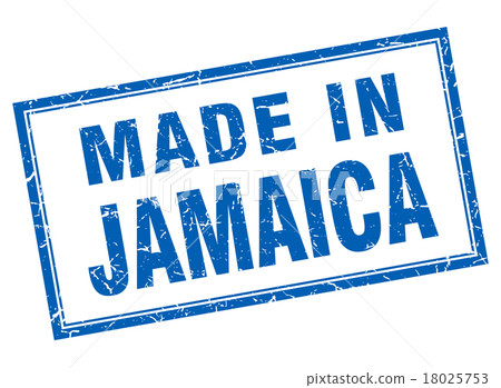 Jamaica blue square grunge made in stamp Jamaica blue square grunge made in stamp 18025753