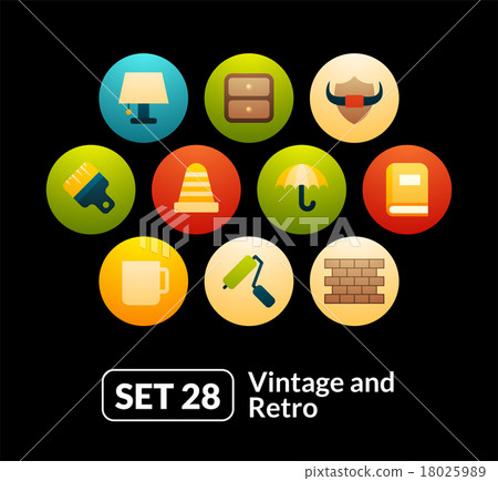 Flat icons vector set 28 - vintage collection Flat icons vector set 28 - vintage collection 18025989