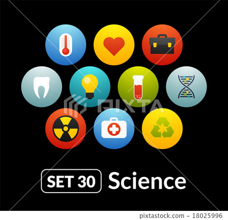 Flat icons set 30 - science and medicine Flat icons set 30 - science and medicine 18025996