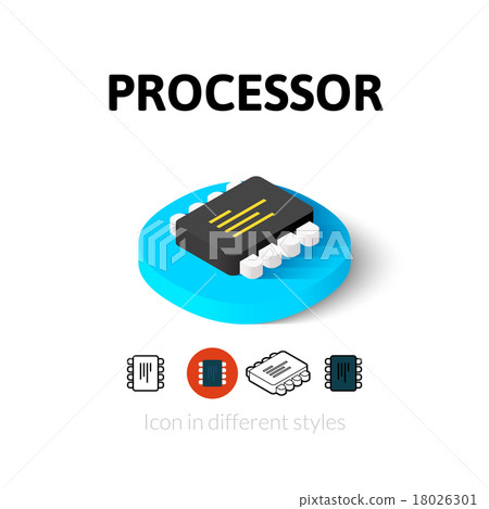 Processor icon in different style 18026301