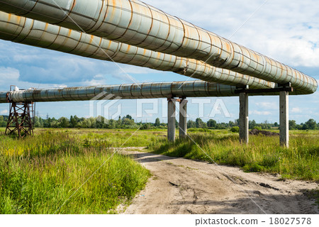 Elevated section of the pipelines above the  road 18027578