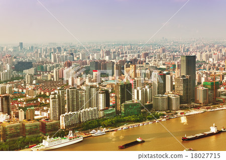 Beautiful view skyscrapers, Shanghai 18027715