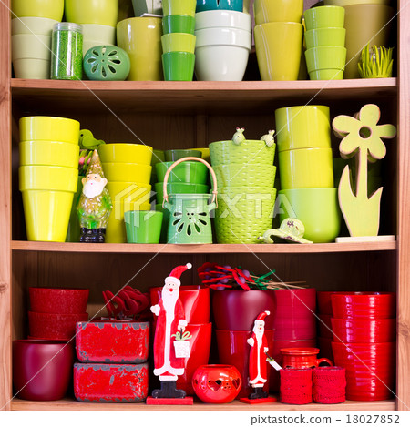ceramic flowerpots in the florist store ceramic flowerpots in the florist store 18027852