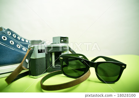 sneaker analogue camera and sungalsses 18028100