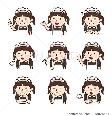 Facial expression_ waitress - Stock Illustration [18028564] - PIXTA