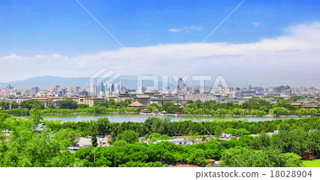 Jingshan Park,panorama above on Beijing city. 18028904