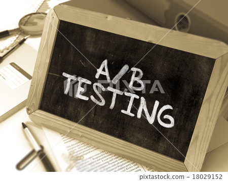 AB Testing Handwritten on Chalkboard. AB Testing Handwritten on Chalkboard. 18029152