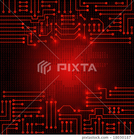 Electronic circuit and binary code - Stock Illustration [18030187] - PIXTA