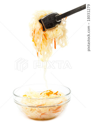 Salad sauerkraut on a white background. 18031279