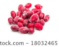 Lots of frozen cornel. Isolated. White background 18032465
