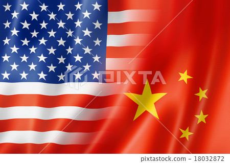 USA and China flag 18032872