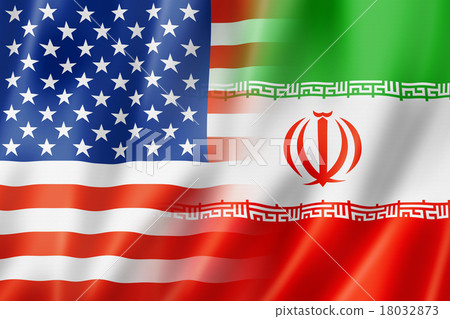 USA and Iran flag USA and Iran flag 18032873