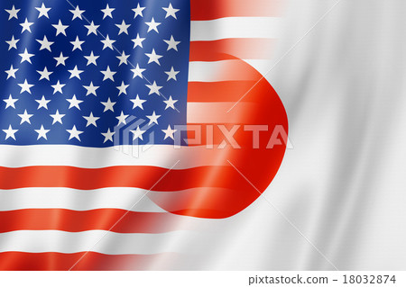 USA and Japan flag USA and Japan flag 18032874